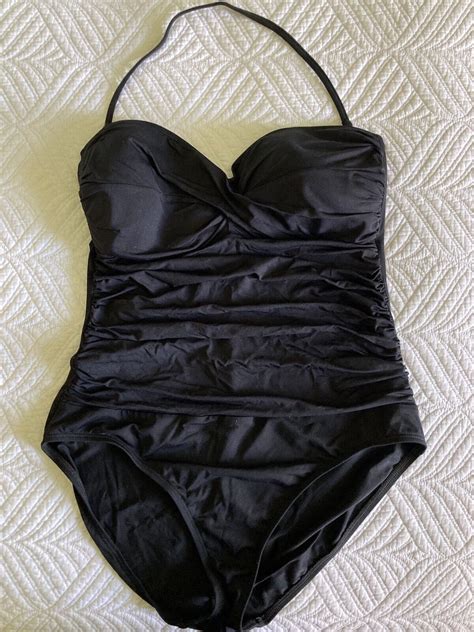 Retro Black one piece bathing suit La blanca Size 14 … - Gem