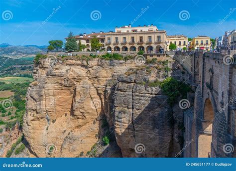 Puente Nuevo Bridge in Spanish Town Ronda. Stock Image - Image of ...