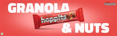 Schmitten Hoppits Granola and Nuts Filled Real Dark Chocolate Bar, 40g ...