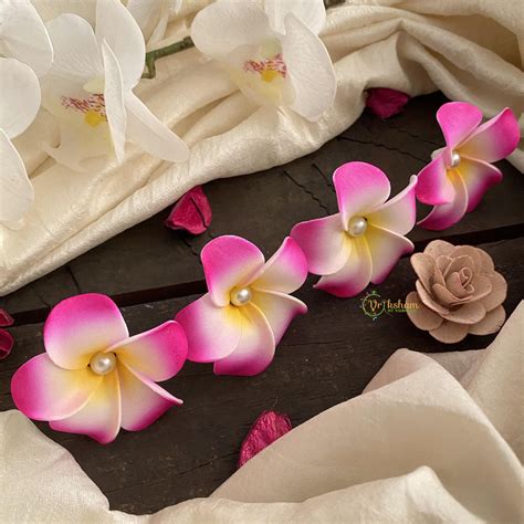 Pink Flower Bobby Pin-Hair Accessories-H641 – vrikshamindia