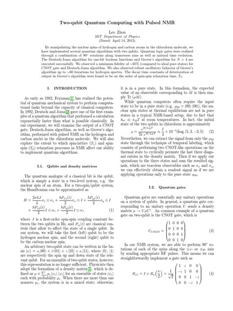 Image result for NMR Quantum Computer