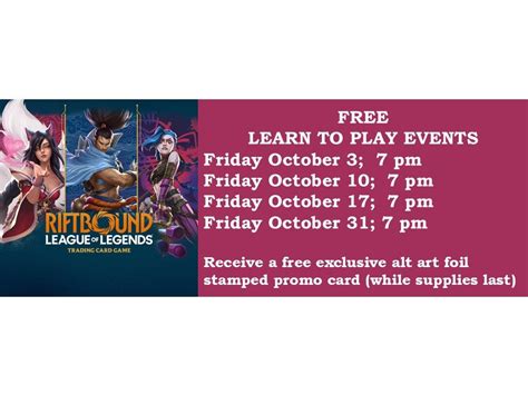 Learn to play Riftbound League Of Legends; FREE, 8427 Davison Rd ...