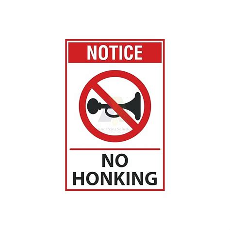 Anne Print Solutions® Notice No Honking Signage Stickers Labels Safety ...