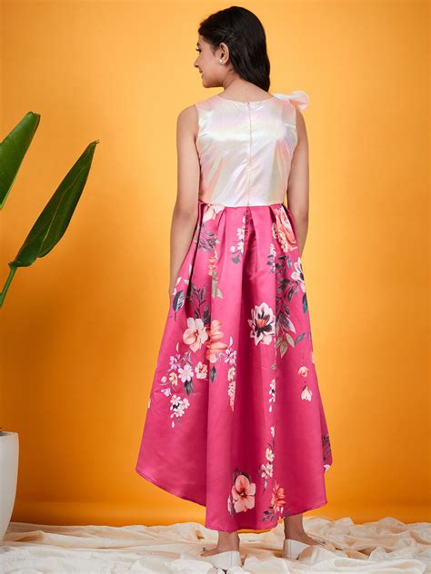 Shop Magenta Satin Dressfor Girls Online
