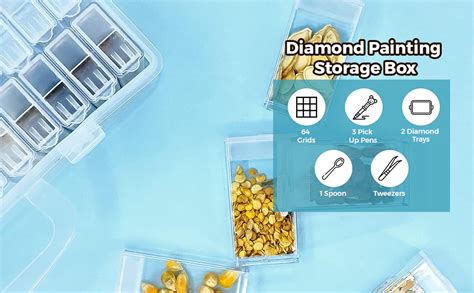HASTHIP® 64 Grids Diamond Painting Storage Box, Diamond Painting ...