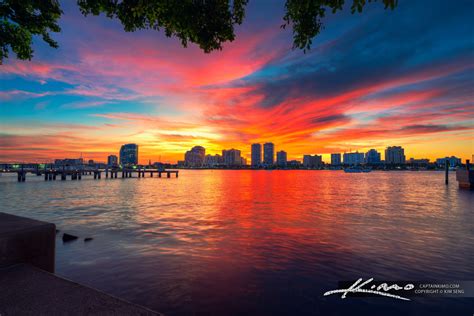 Sunset Blaze Over West Palm Beach | HDR Photography by Captain Kimo