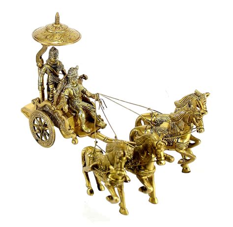 Buy India Trend Krishna Arjuna Rath Chariot with 4 Horses Brass ...
