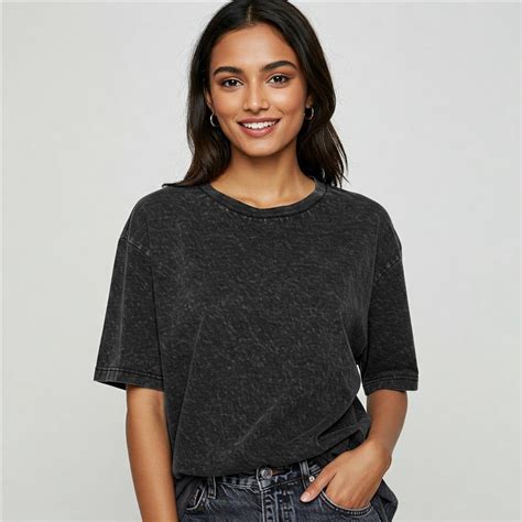 Buy Trendy Acid Wash Blue Oversized T-Shirt Online - India – Ceazur