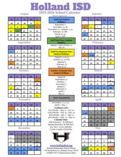 Holland ISD School calendar 25-26 Revised pdf - EduCounty