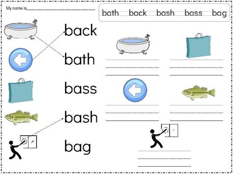 Words Beginning With /ba/ Everything Phonics for Kindergarten and First ...