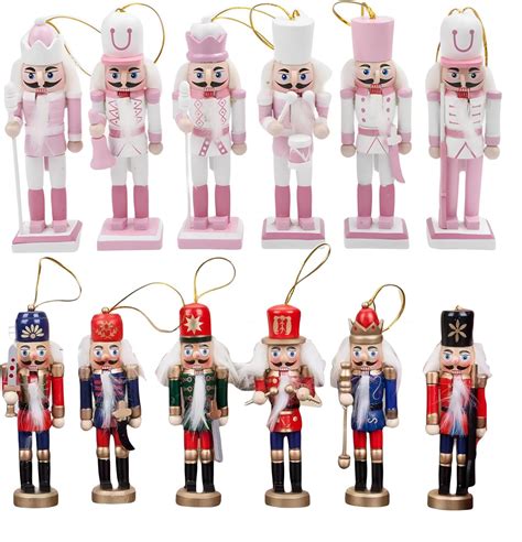 Amazon.com: ENLAYER 12 PCS Christmas Nutcracker Ornament Set, 4.7Inch ...