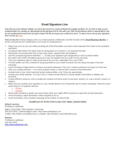 Image result for Email Signature Line Examples