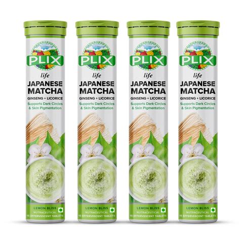 PLIX Japanese Matcha Effervescent Tablets For Dark Circles