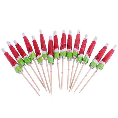 Cocktail Sticks 50PCS Novelty Watermelon Toothpick Bar Wood Decorative ...