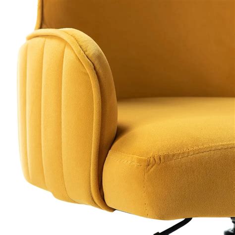 Velvet Sleek Office Chair Yellow – Nestroots