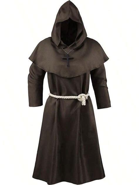 Medieval Friar Monk Hooded Robe Renaissance Priest Hooded Robe Cloak ...
