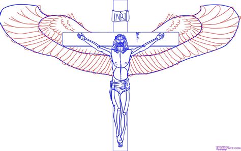 how to draw jesus on the cross step 5 | jesus | Pinterest | Drawings
