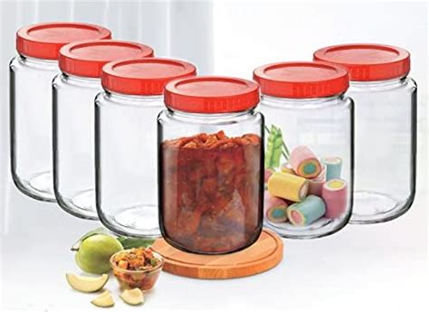 Vency Piramal Glass Round Shape Clear Jars and Containers for Kitchen ...