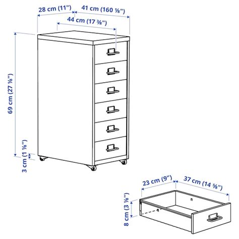 HELMER drawer unit on castors, white, 28x69 cm (11x271/8") - IKEA