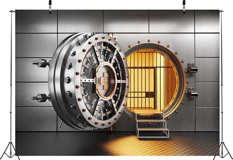 Buy CORFOTO 7x5ft Bank Vault Backdrop Gold Vault Bank Door in Storage ...