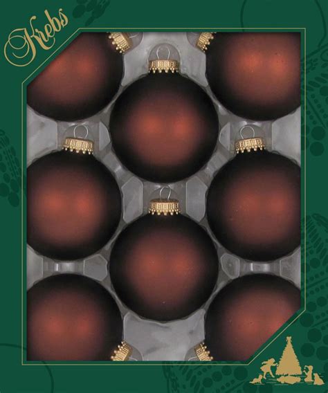 Christmas by Krebs 8ct Mustang Brown Matte Glass Christmas Ball ...