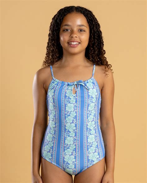 Shop Billabong Girls' Happy Hibiscus One Piece Swimsuit In Multi - Fast ...