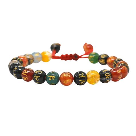 Multi Agate OM Mani Pademe-Hum Crystal Bracelets for Men & Women ...