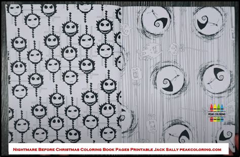 Nightmare Before Christmas Coloring Book Pages Printable Jack Sally