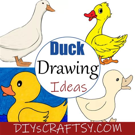 15 Cute Duck Drawing Ideas - How To Draw Duck - DIYsCraftsy