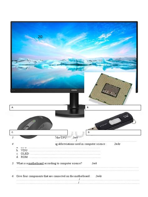 Image result for Computer Test Questions Form One and Two