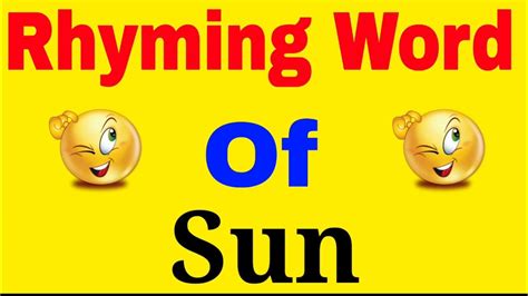 Sun ka rhyming word | Rhyming words of Sun | Sun rhyming words - YouTube
