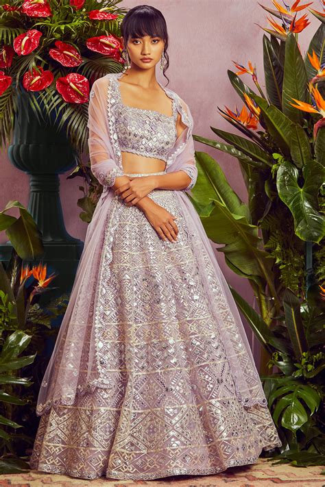 Lavender Mirror Lehenga Set – Aneesh Agarwaal