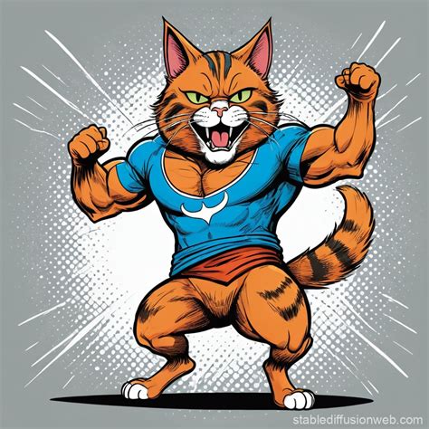 Cat with Muscles Dance | Stable Diffusion Online