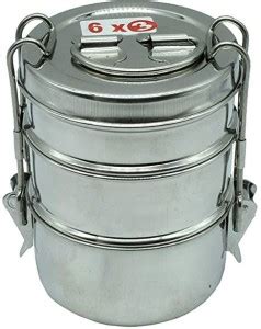 Flipkart.com | eKitchen Stainless Steel 3 Tier Tiffin Box (Size:6x3 ) 3 ...