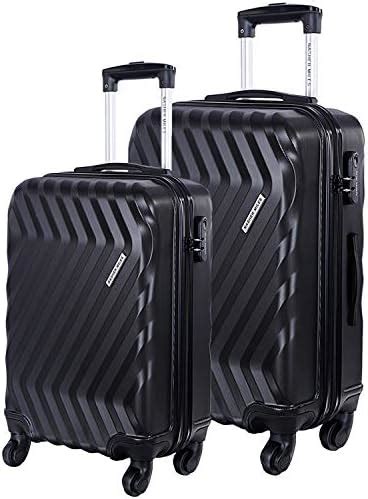Nasher Miles Lombard Hard-Side Luggage Set of 2 Black Trolley Luggage ...