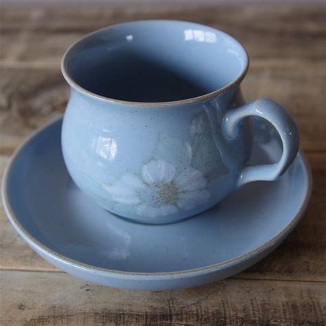 DENBY Blue Dawn デンビー ブルードーン カップ ソーサー みずいろ 花柄 #200826-1,2 イギリス ヴィンテージ 食器 ...
