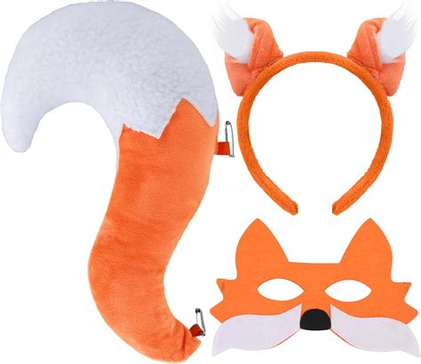 Amazon.com: XEPST Animal Fox Costume Set, Fox Ears and Tail Set with ...