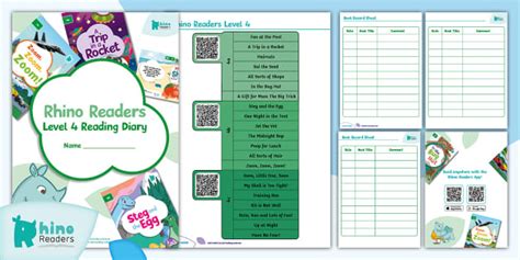 Level 4 Rhino Readers Reading Diary (teacher made) - Twinkl