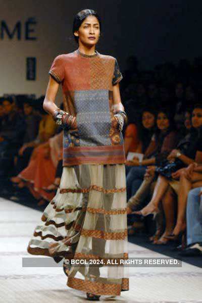 A model presents the creation by designer Sabyasachi Mukherjee at Day 1 ...