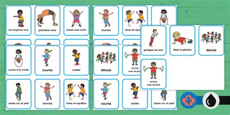 Gross Motor Skills: Match and Move Game French