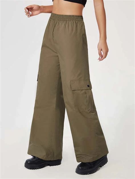 SHEIN PETITE Solid Cargo Pants | SHEIN USA