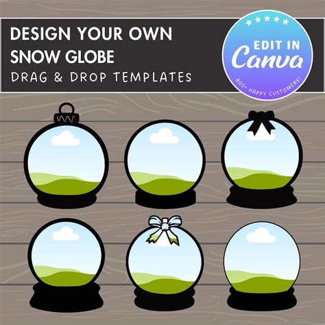 Design Your Own Snow Globe Canva Frames, Crystal Ball Photo Canva ...