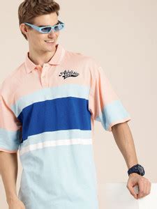 HERE&NOW Colorblock Men Polo Neck Orange T-Shirt - Buy HERE&NOW ...