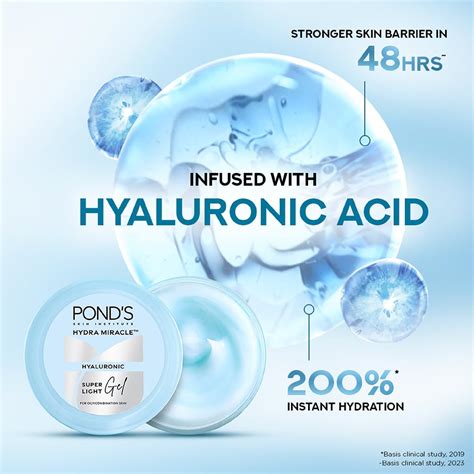 Pond's Super Light Gel Oil Free Face Moisturizer 100g, With Hyaluronic ...