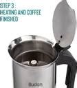 Budan Induction Moka Pot Stainless Steel Espresso Maker, Stovetop 6 ...
