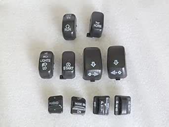 Motorcycle Black 10 piece Replacement Switch Cap Button kit : Amazon.in ...