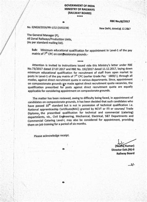 Minimum educational qualification for appointment in Level-l of the pay ...