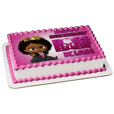 African American Boss Baby Pink Crown Edible Cake | Ubuy India