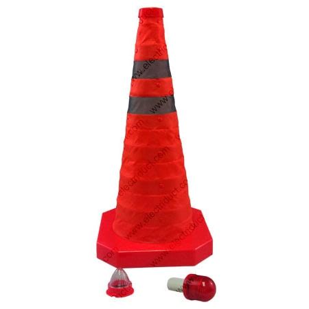 Electriduct Collapsible Lighted Safety/Traffic Cone w/ 2 lights- 19" TC ...