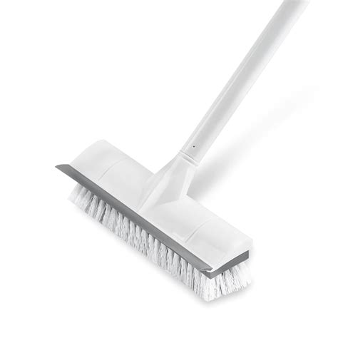 BOOMJOY Stainless Steel Floor Scrub Brush With 50" Long Handle - 2 In 1 ...